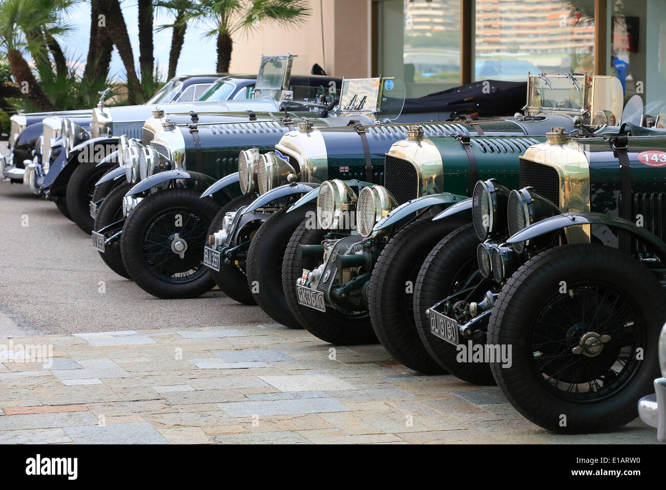 Bentleys, Oldtimer, 9. Grand Prix de Monaco Historique, Fürstentum von Monaco Stockfoto