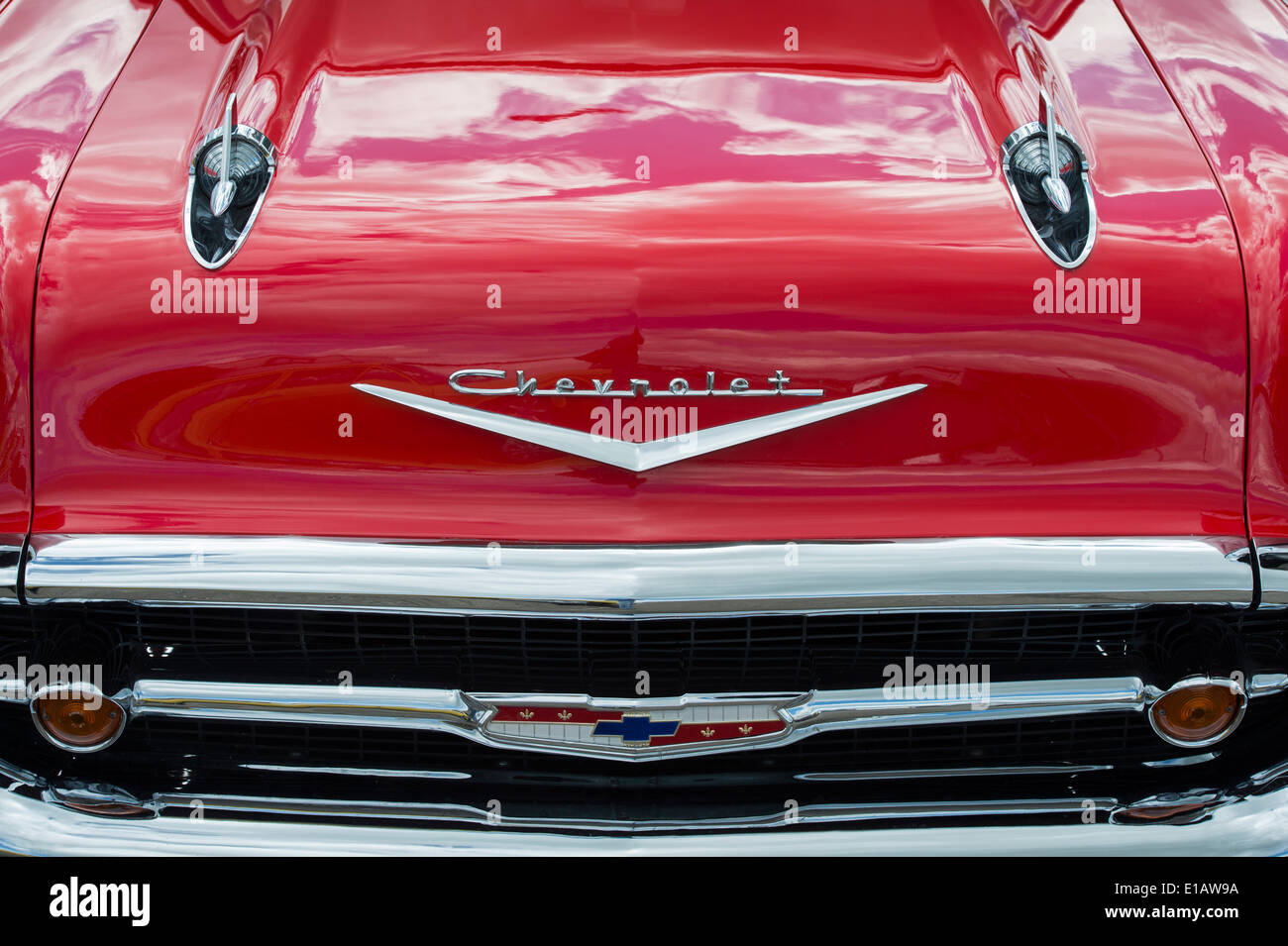 1957 Chevrolet Bel Air. Chevy. Amerikanische Oldtimer Stockfoto