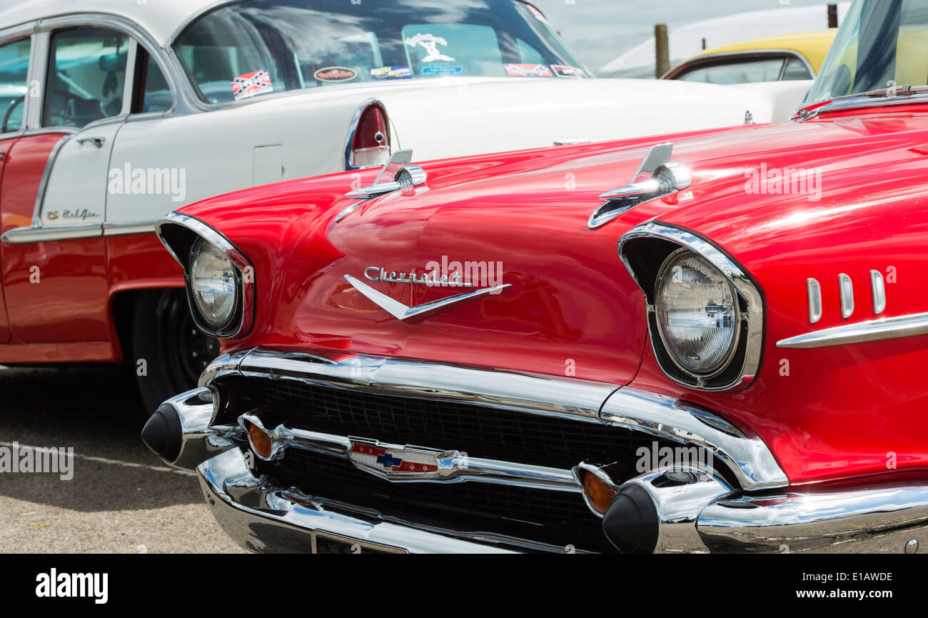 1957 Chevrolet Bel Air. Chevy. Amerikanische Oldtimer Stockfoto