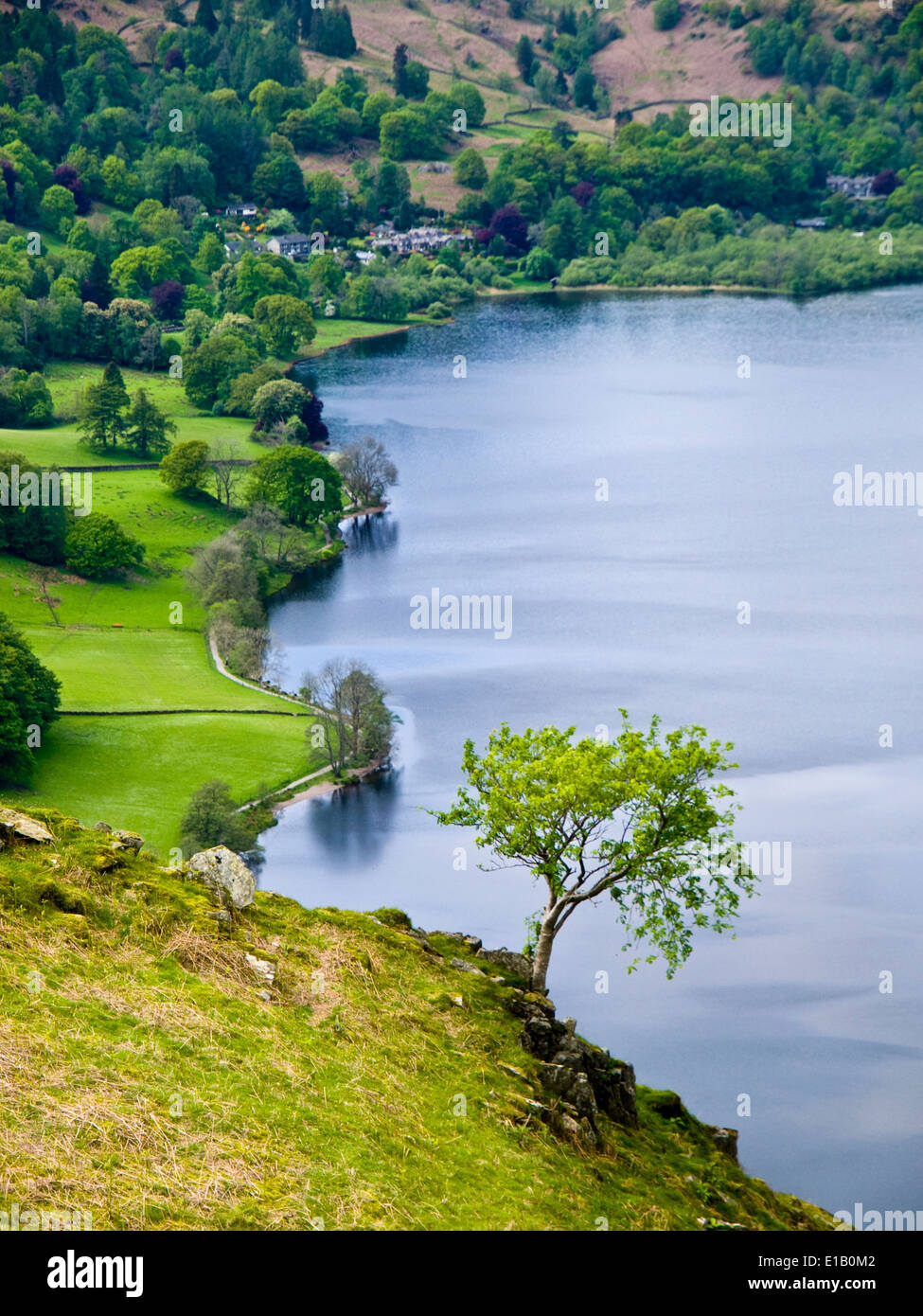 Grasmere im englischen Lake District National Park von loughrigg Fiel gesehen Stockfoto