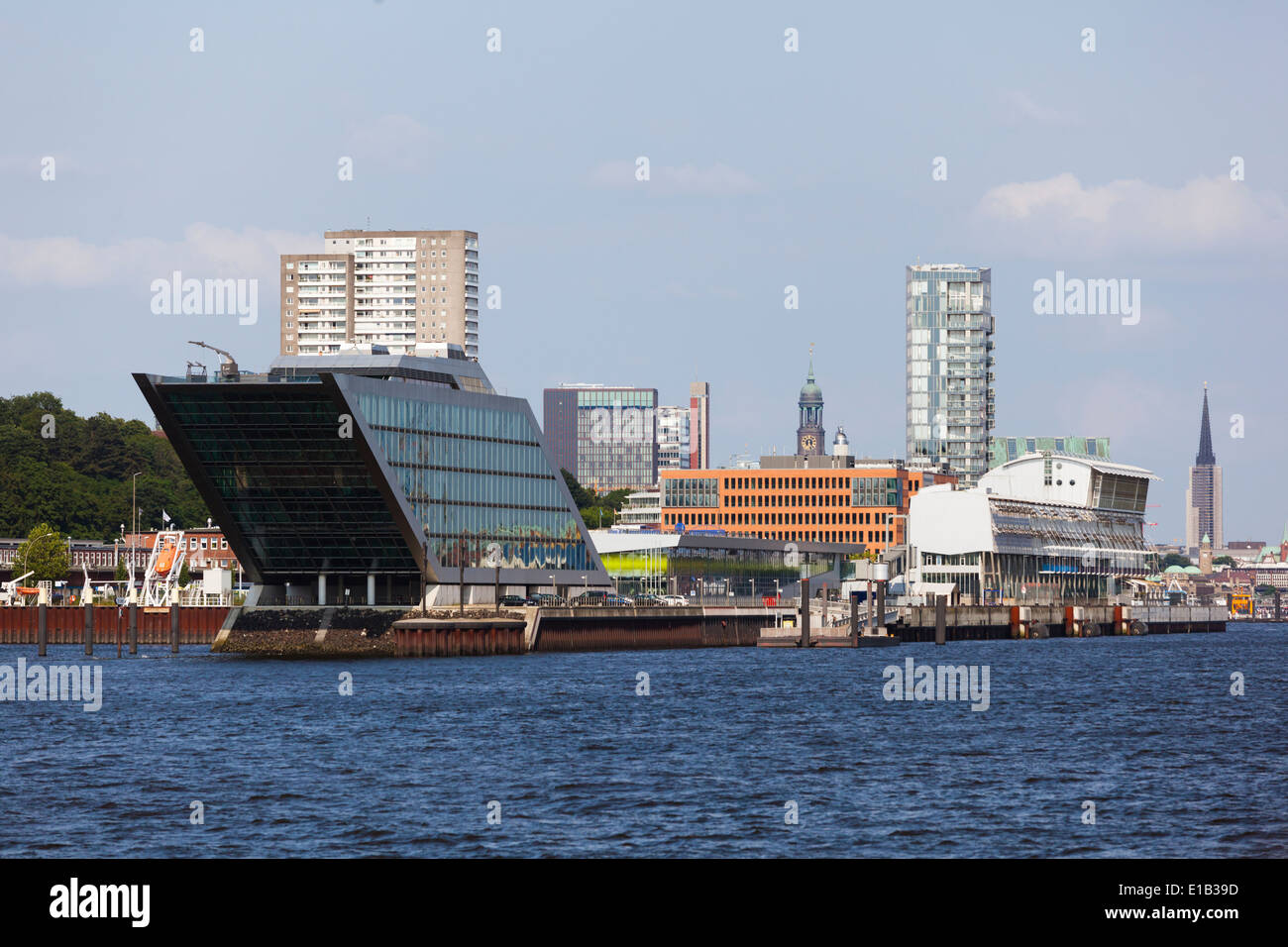 Skyline und die Dockland Gebäude im Hamburger Hafen, Deutschland Stockfoto