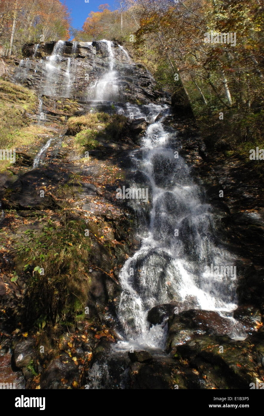 Amicolola Falls ist eine beliebte touristische Lage nahe Dahlonega und Dawsonville, neben dem Highway 52 in Nord Georgia/USA. Stockfoto