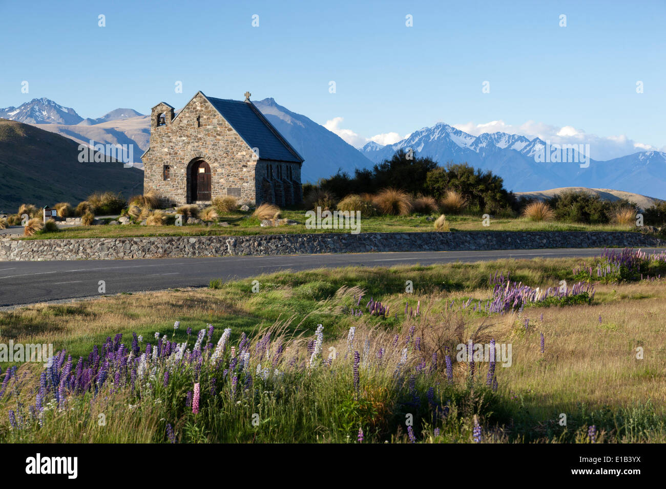 Kirche des guten Hirten am Lake Tekapo Stockfoto