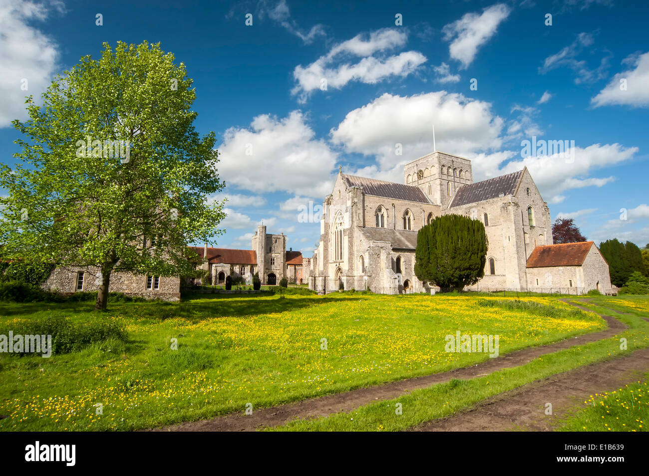 Kirche und Armenhäuser des Heiligen Kreuzes in Winchester Stockfoto