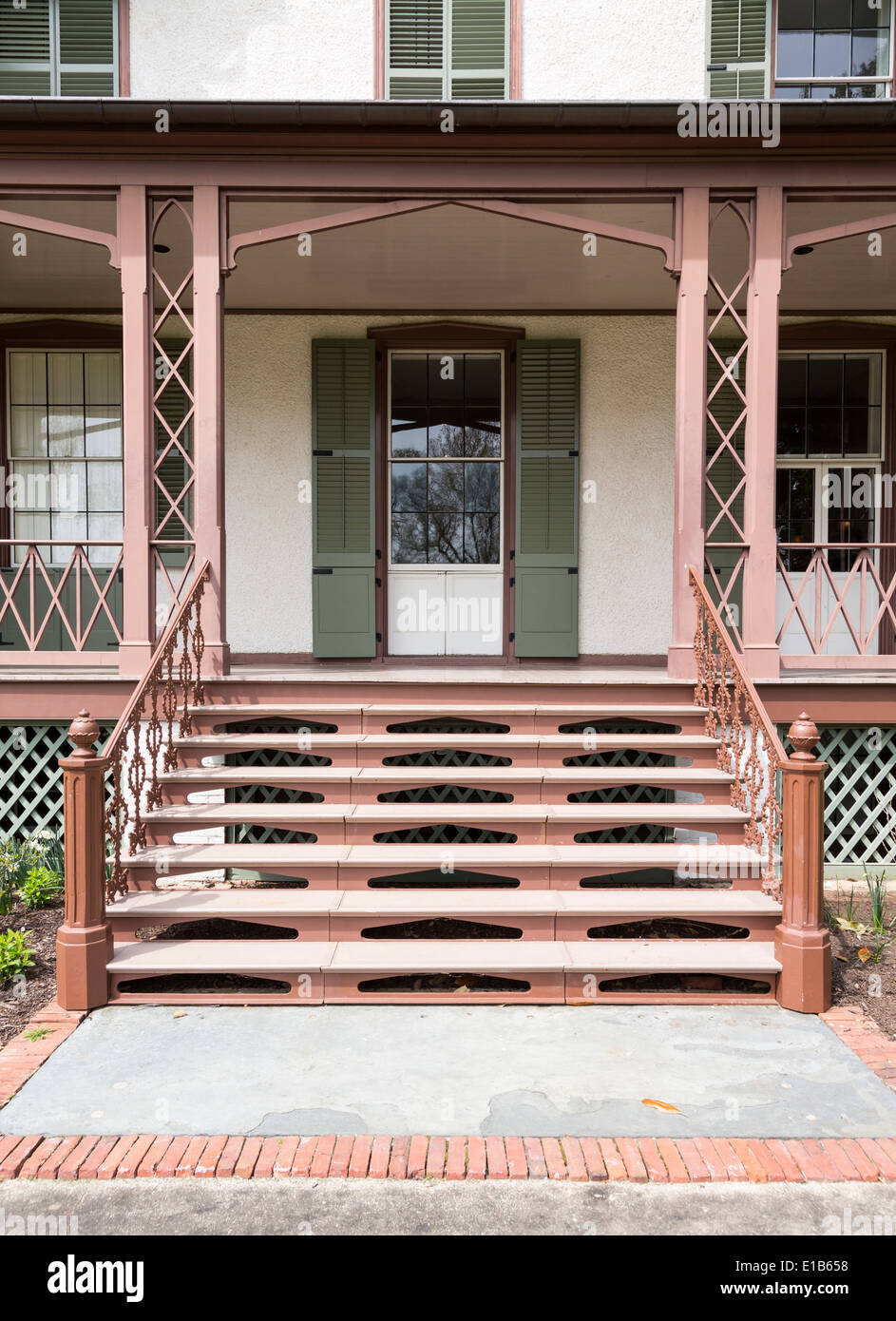 Eingangsstufen, Sommerhaus oder Ferienhaus von Präsident Abraham Lincoln in Washington, D.C. Stockfoto