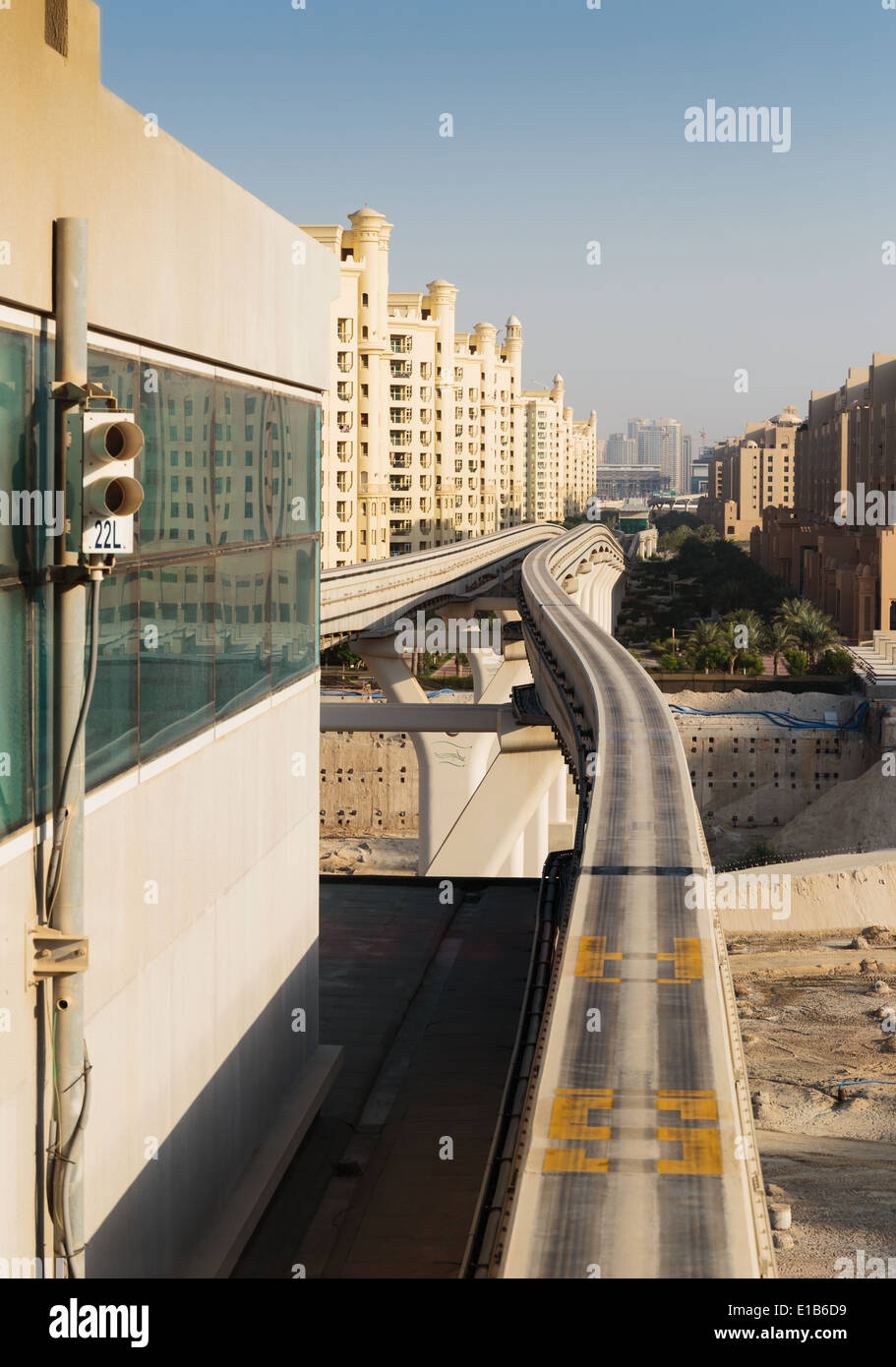 Einschienenbahn auf der Palm Jumeirah in Dubai Stockfoto