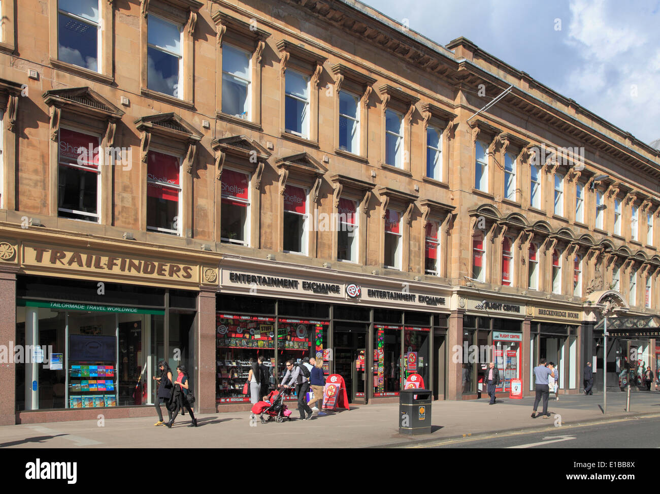 UK, Schottland, Glasgow, Sauchiehall Street, Geschäfte, Menschen, Stockfoto