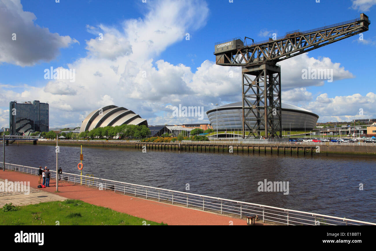 Großbritannien, Schottland, Glasgow, River Clyde, Auditorium, Hydro, Kran, Stockfoto