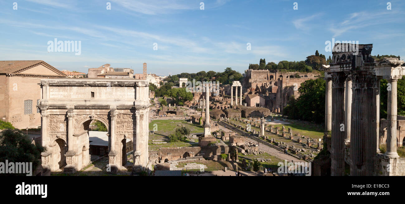 Rom - Forum Romanum, Panorama, Rom Italien Europa Stockfoto