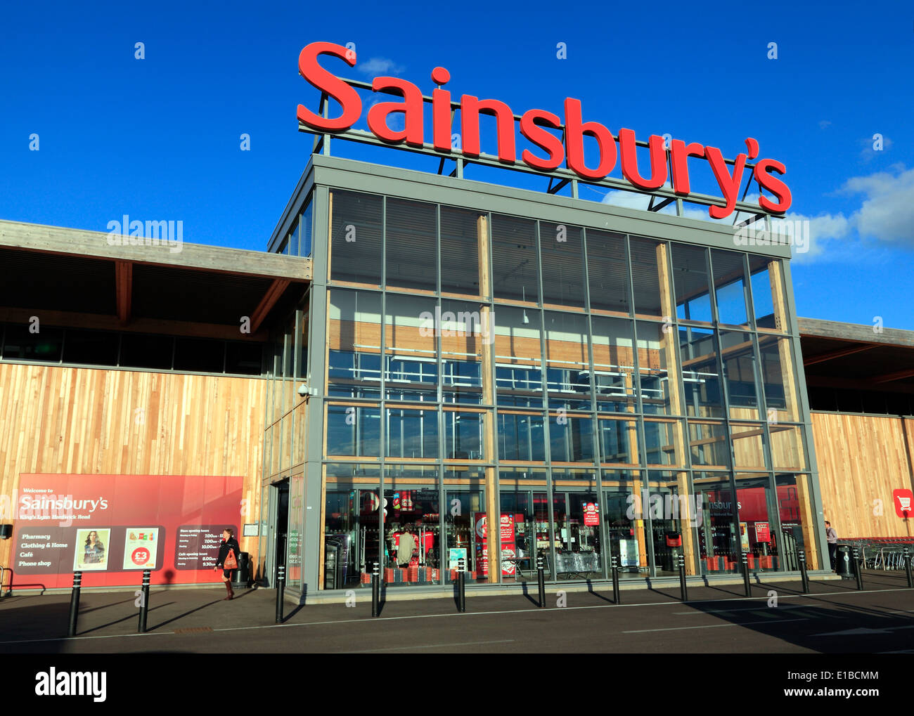 Sainsbury Superstore, Kings Lynn, Norfolk, Supermarkt englischen Supermärkten England UK Großmärkte Stockfoto