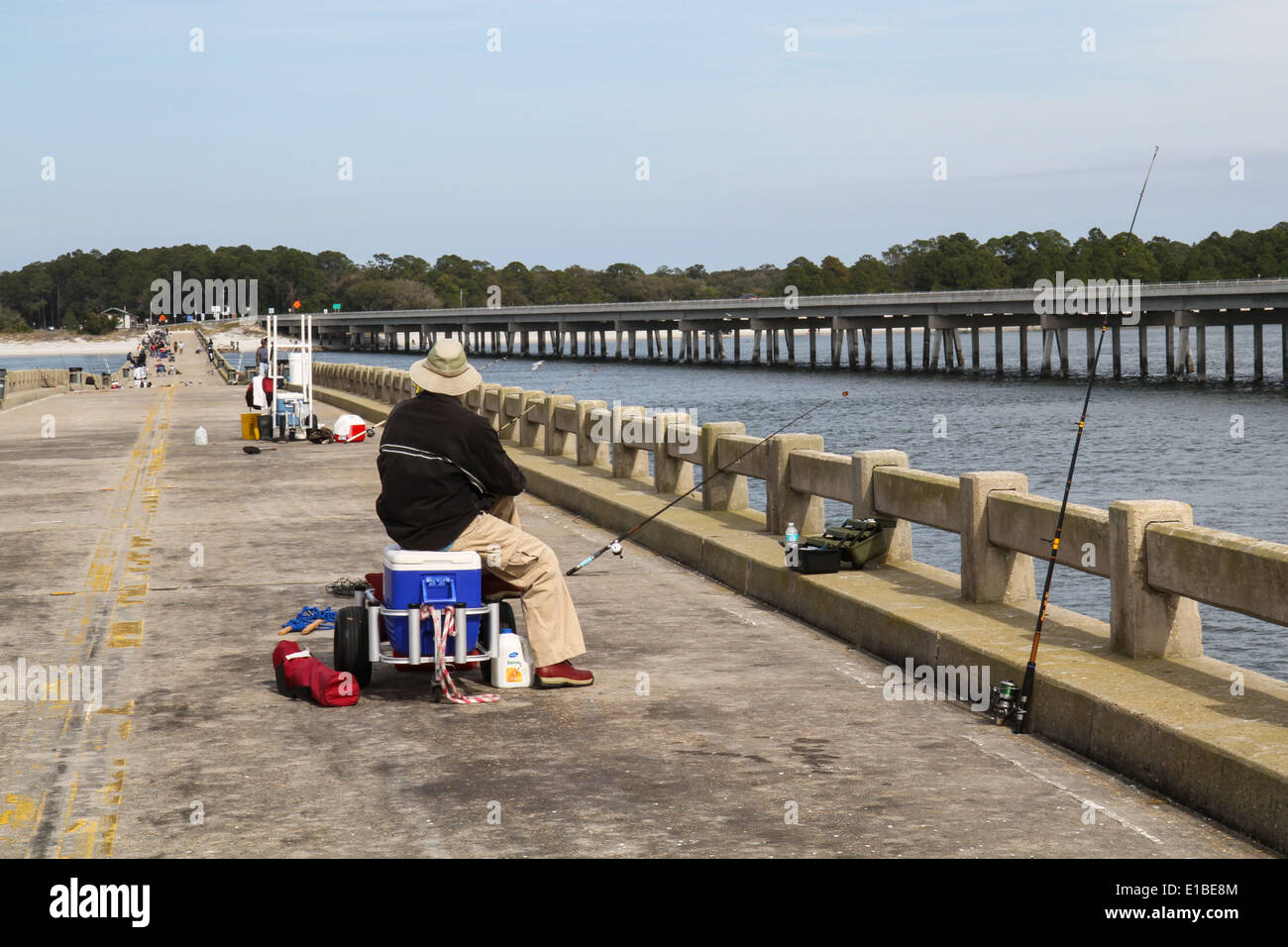 Fishing Pier auf Little Talbot Island, Fl Stockfoto