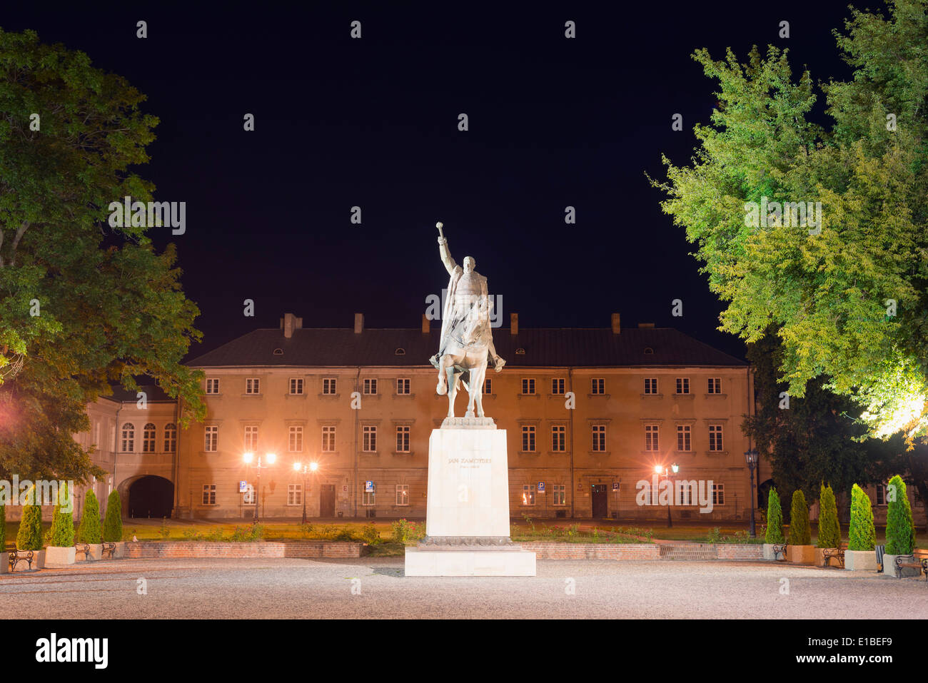 Europa, Polen, Zamosc, Unesco, Statue von Jan Zamoyski Stockfoto