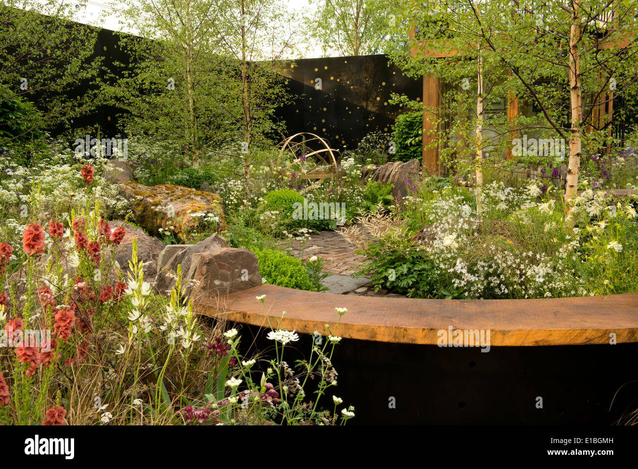 Ein Teil der Vital Erde Night Sky Garden auf der Chelsea Flower Show 2014 Stockfoto
