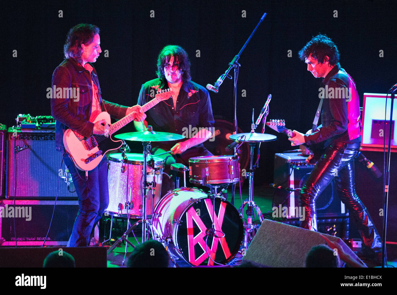 Der Jon Spencer Blues Explosion, die Rettung Zimmer, Nottingham, UK, 16. Mai 2014. Jon Spencer (rechts), mit Juda Bauer (l) und Russell Simins (Mitte). Stockfoto