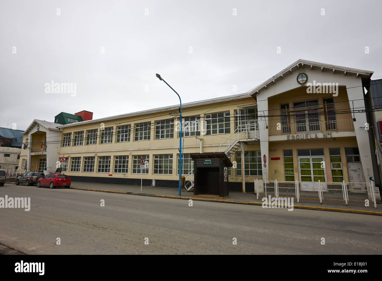 Escuela Nr. 1 Schule Ushuaia Argentinien Stockfoto