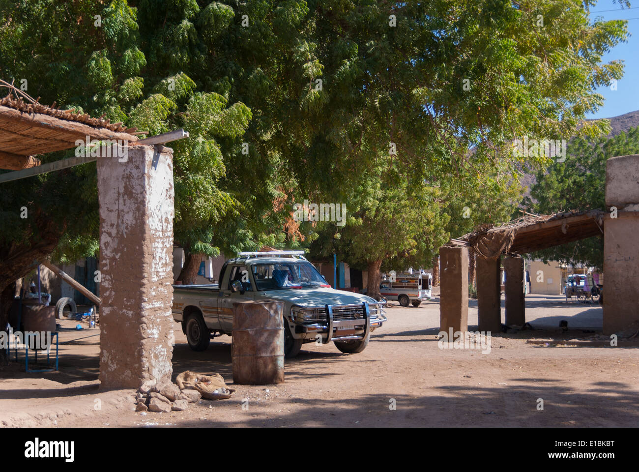Seitenstraße der Markt in Delgo, Nord-Sudan Stockfoto