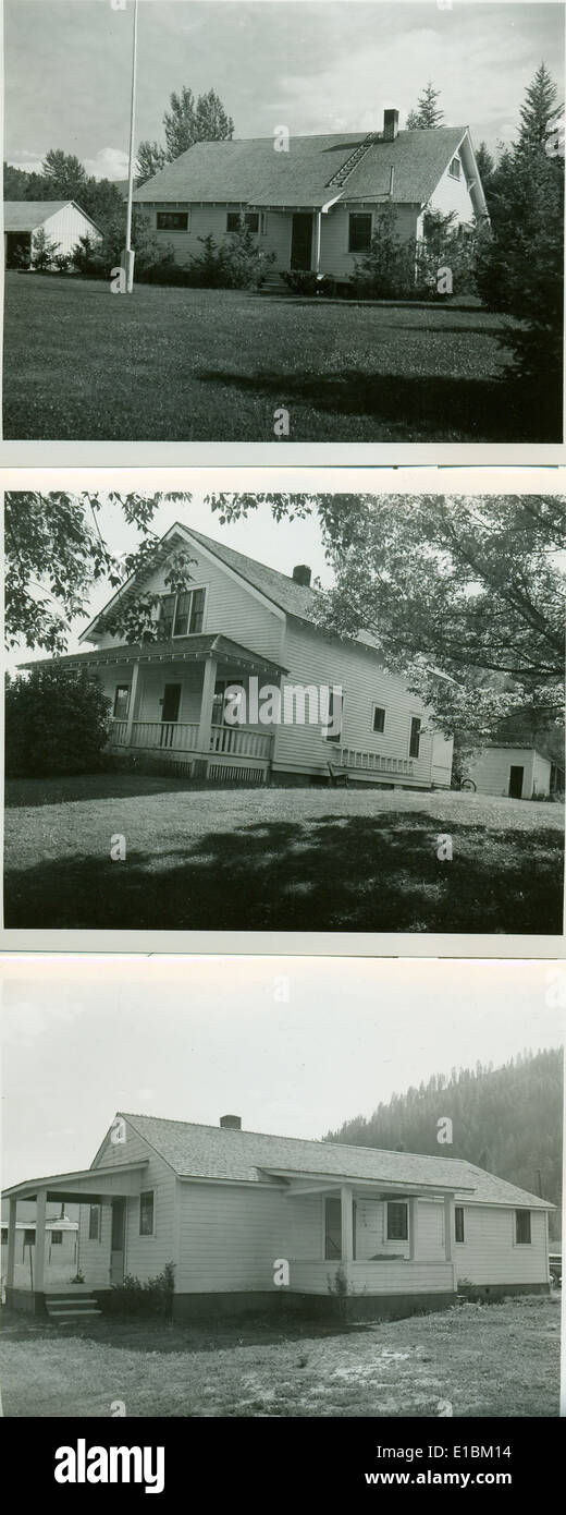 Warland 1951 Verwaltungsgebäude, Ranger es House, Assistent Ranger Haus Stockfoto