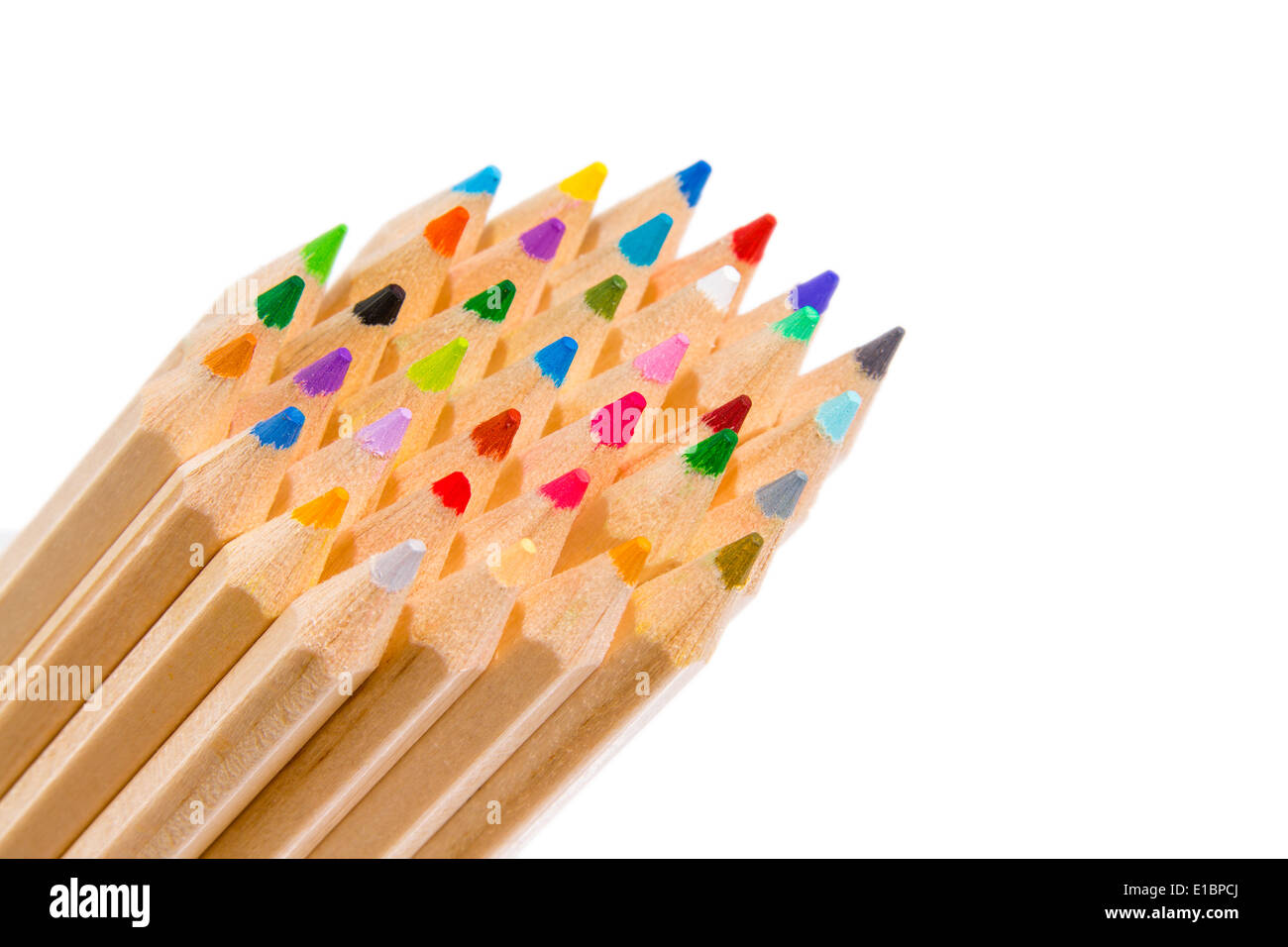 Kunst Kunst Kindheit Farben gefärbt Buntstifte Kreativität zeichnen Zeichnung Bildung Kinder Büro Palette Bleistift Regenbogen Freizeit Stockfoto