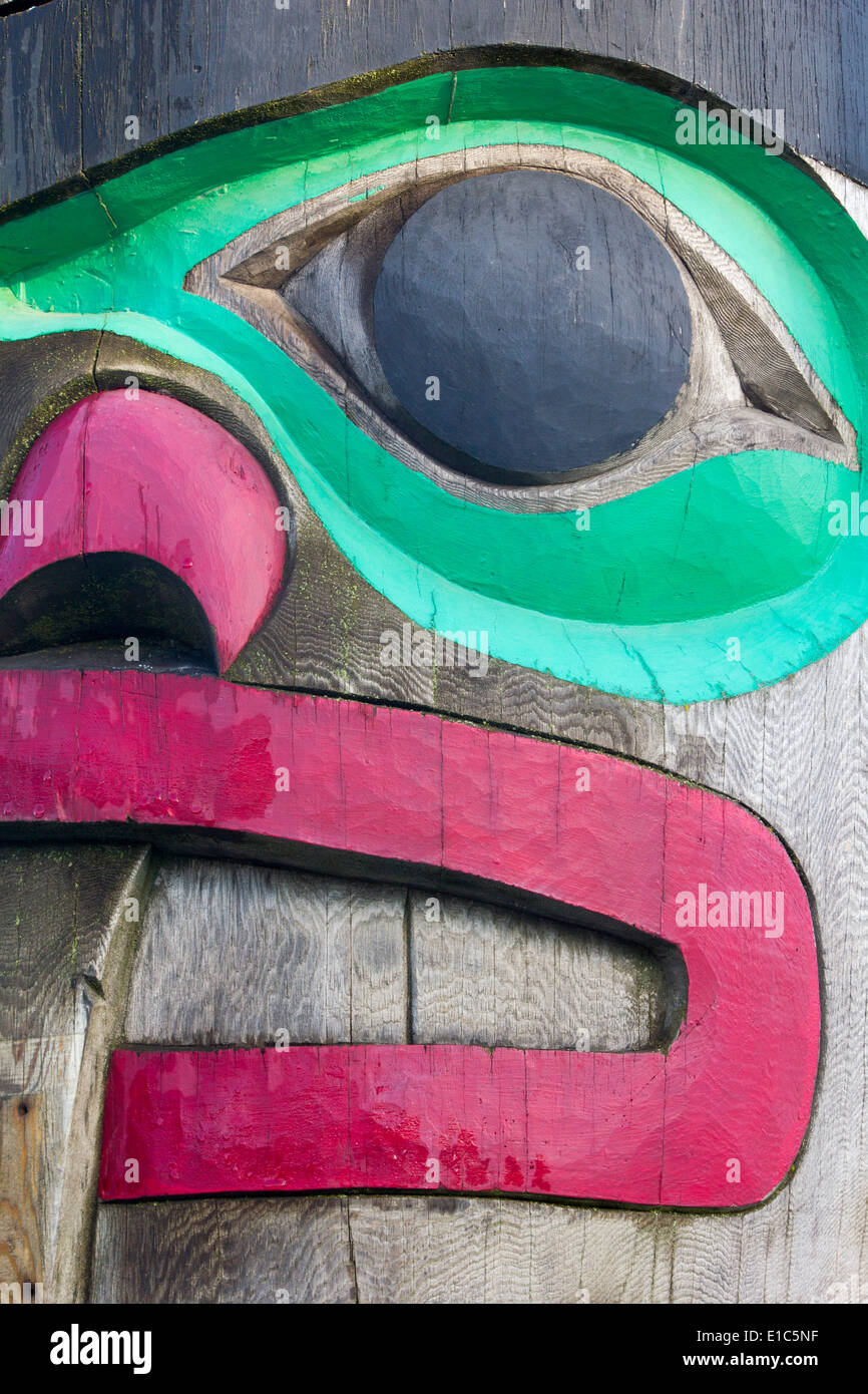 Totempfahl Detail, Kanada Stockfoto