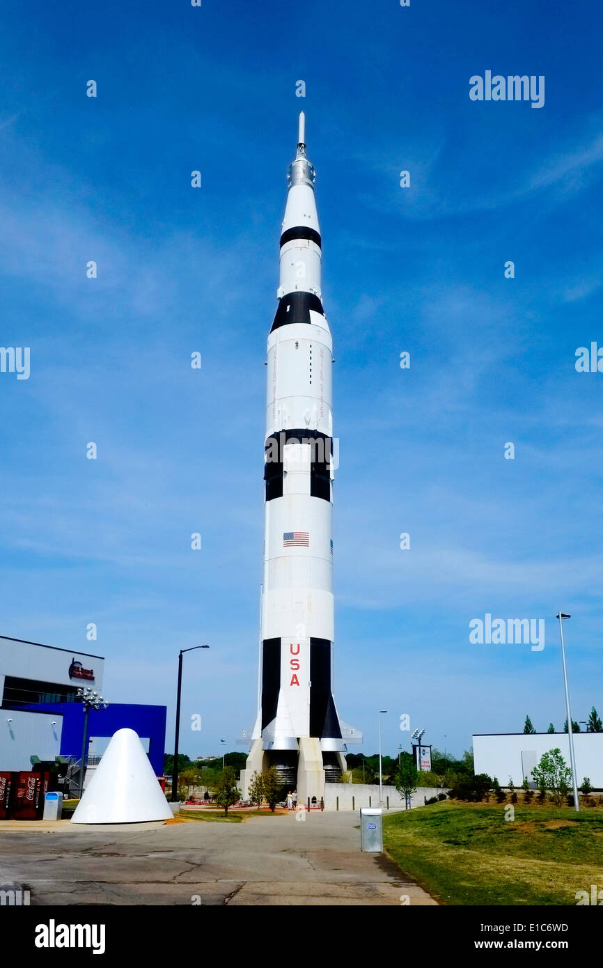 Saturn 5 Modell U.S. Space and Rocket Center Huntsville Alabama AL NASA Stockfoto