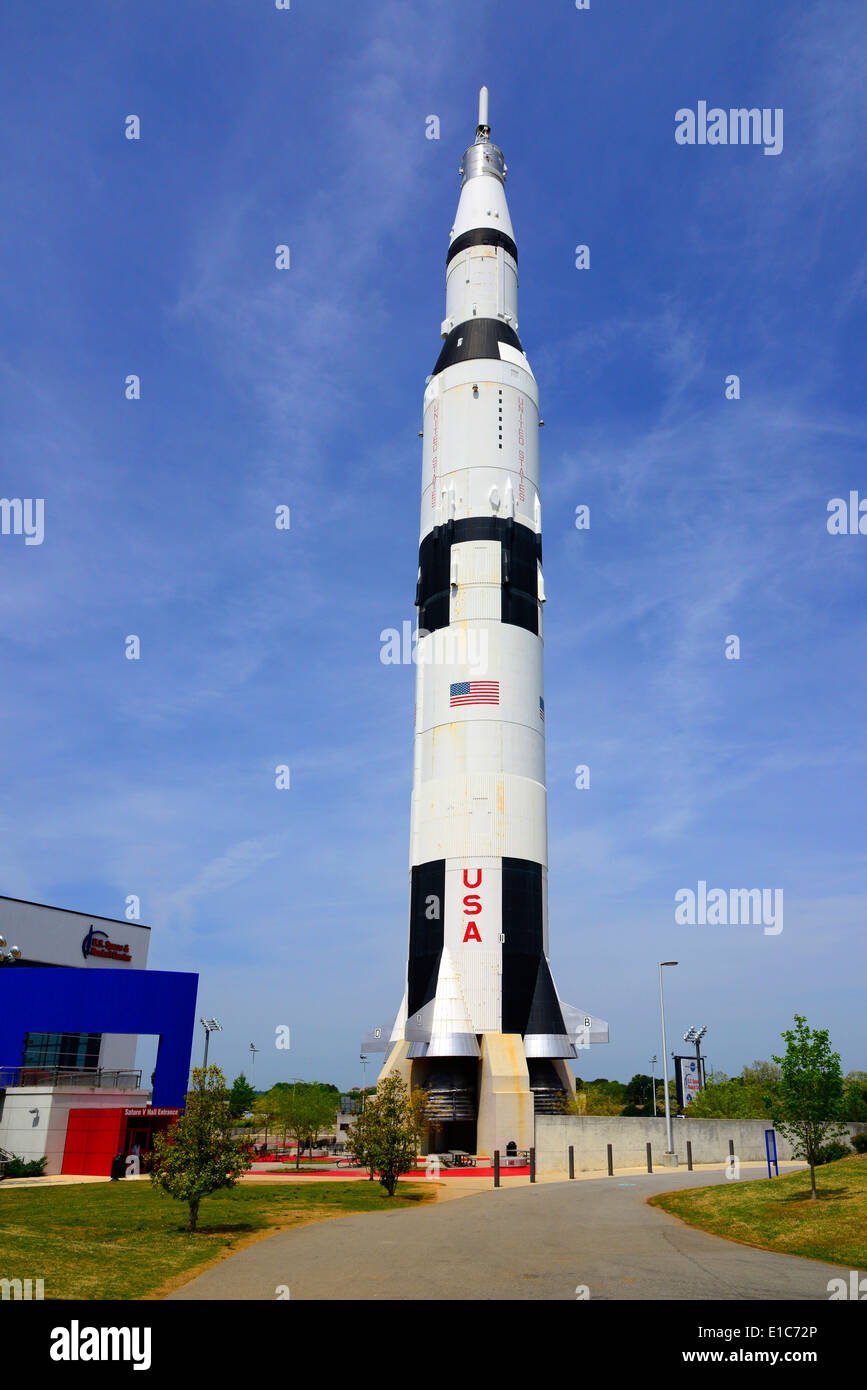 Saturn 5 Modell U.S. Space and Rocket Center Huntsville Alabama AL NASA  Stockfotografie - Alamy