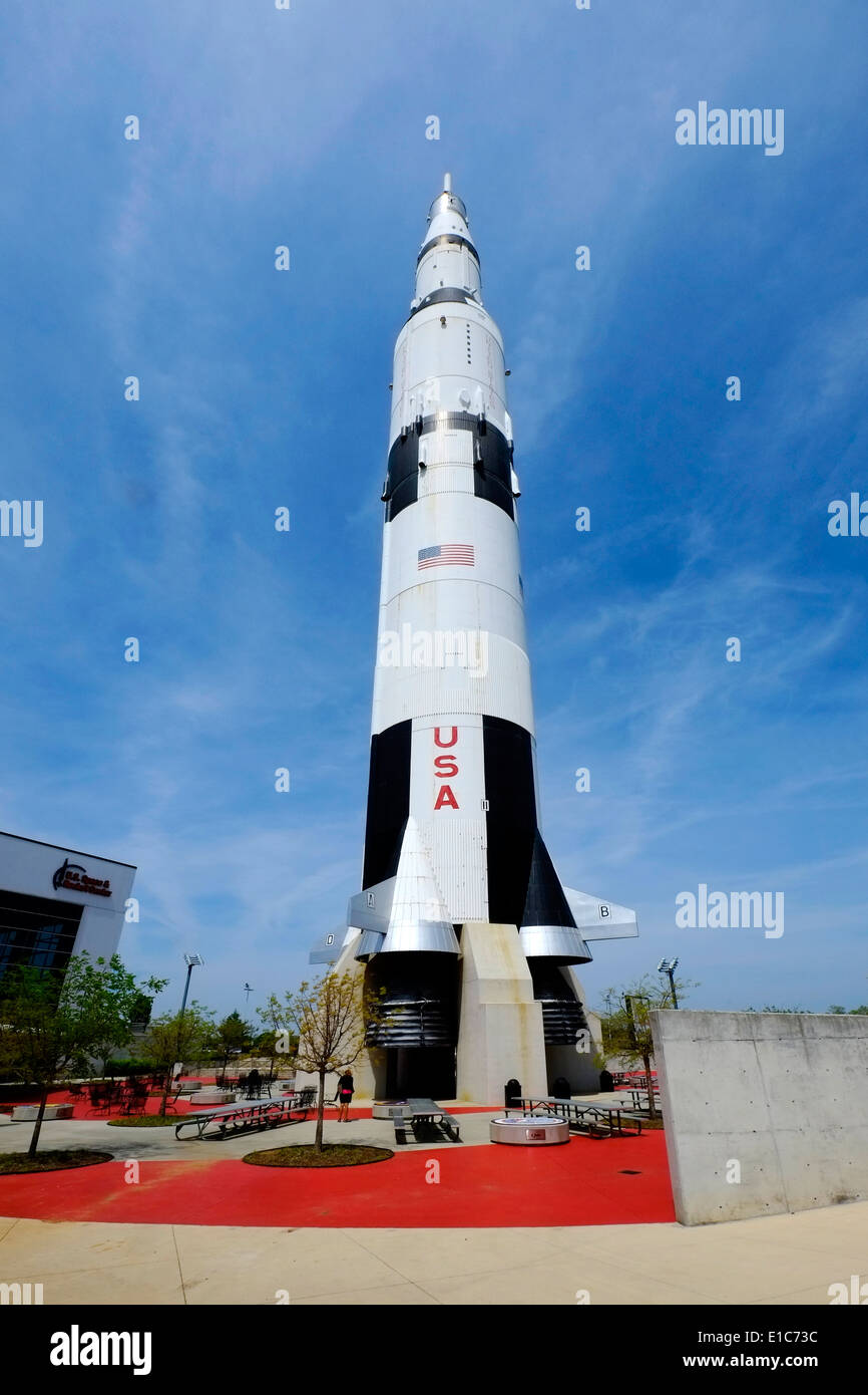 Saturn 5 Modell U.S. Space and Rocket Center Huntsville Alabama AL NASA Stockfoto