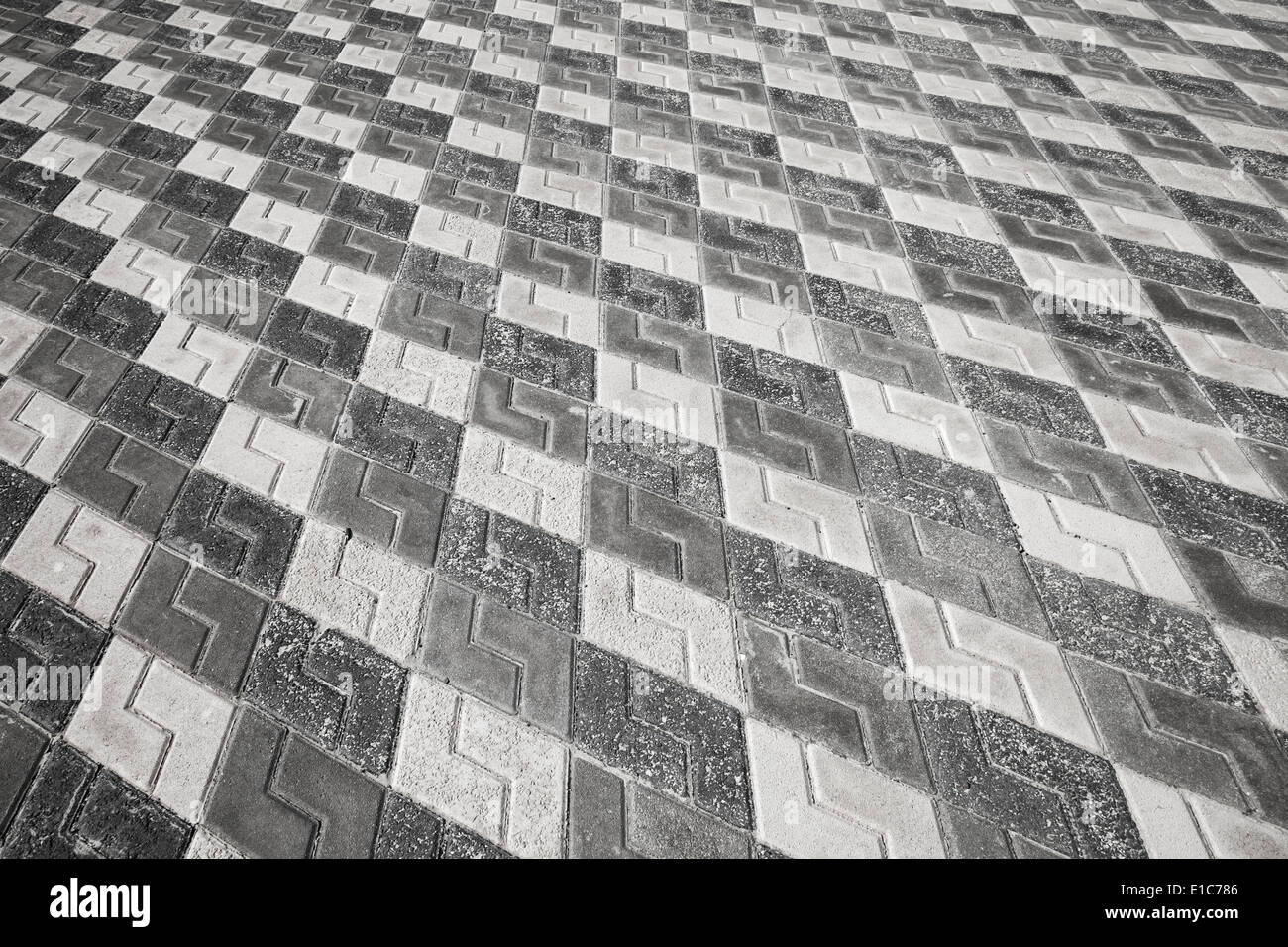 Schwarz / weiß Muster der städtischen Kopfsteinpflaster Stockfoto
