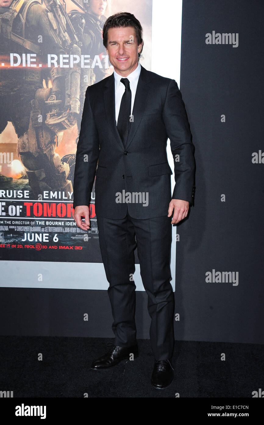 New York, NY. 28. Mai 2014. Schauspieler Tom Cruise besucht die Premiere von "Edge Of Tomorrow" bei AMC Loews Lincoln Square. (Christopher Jugentliche/EXImages) Stockfoto