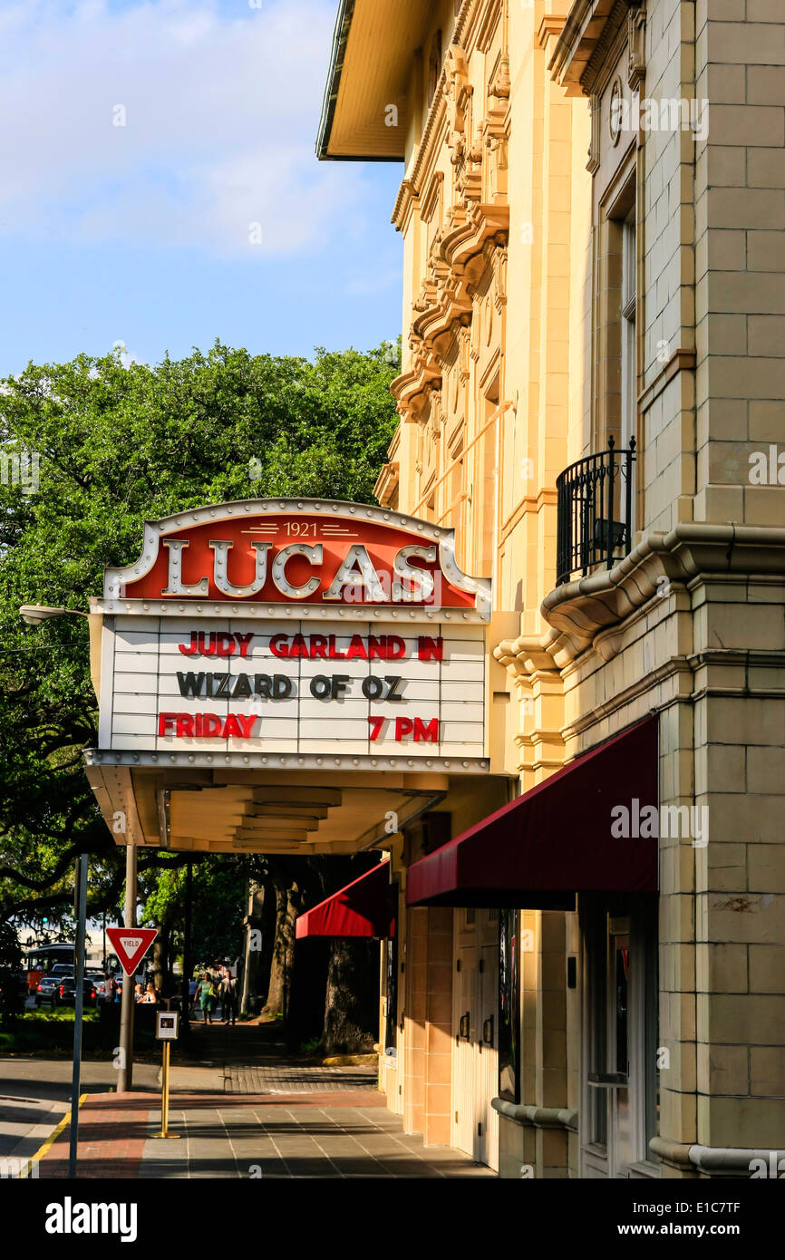 Das alte Lucas-Kino in der Innenstadt von Savannah GA Stockfoto