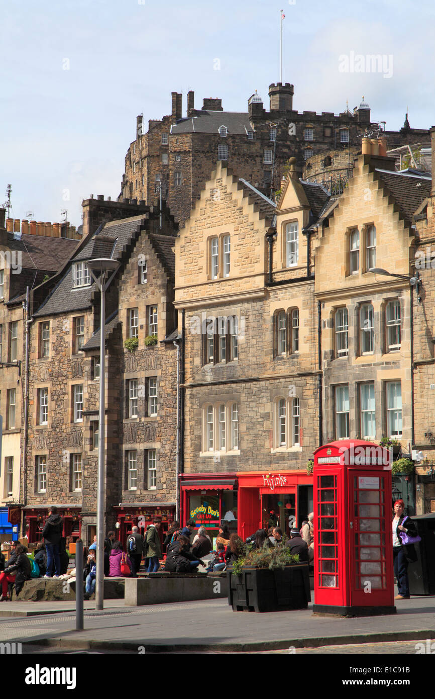 UK, Schottland, Edinburgh, Grassmarket, Straßenszene, Menschen, Stockfoto