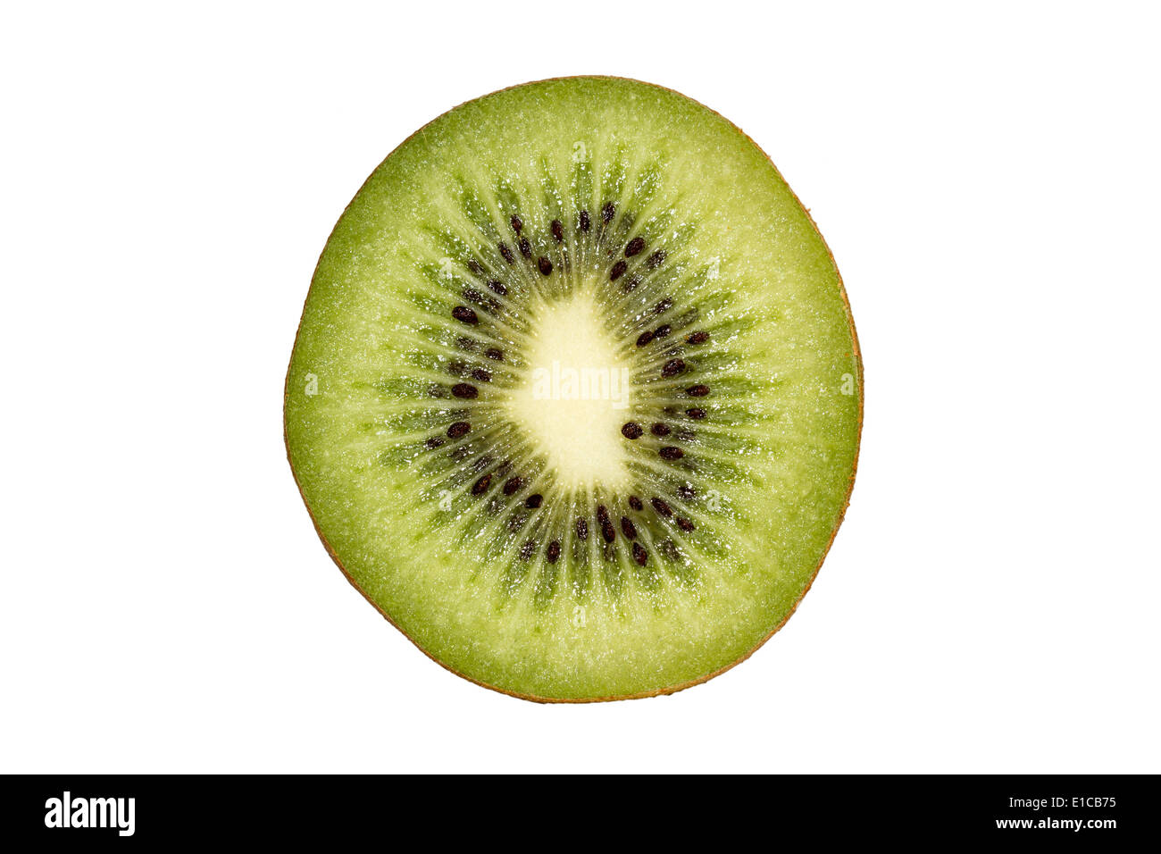 Die Hälfte der Kiwis isoliert Stockfoto
