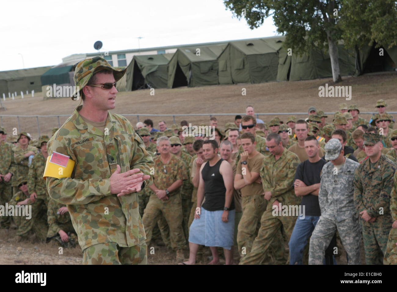 Australische Armee Generalmajor Stephen Williams, der Kommandant von Camp Rocky in Queensland, Australien, Slip Australian und USA zwingt Stockfoto