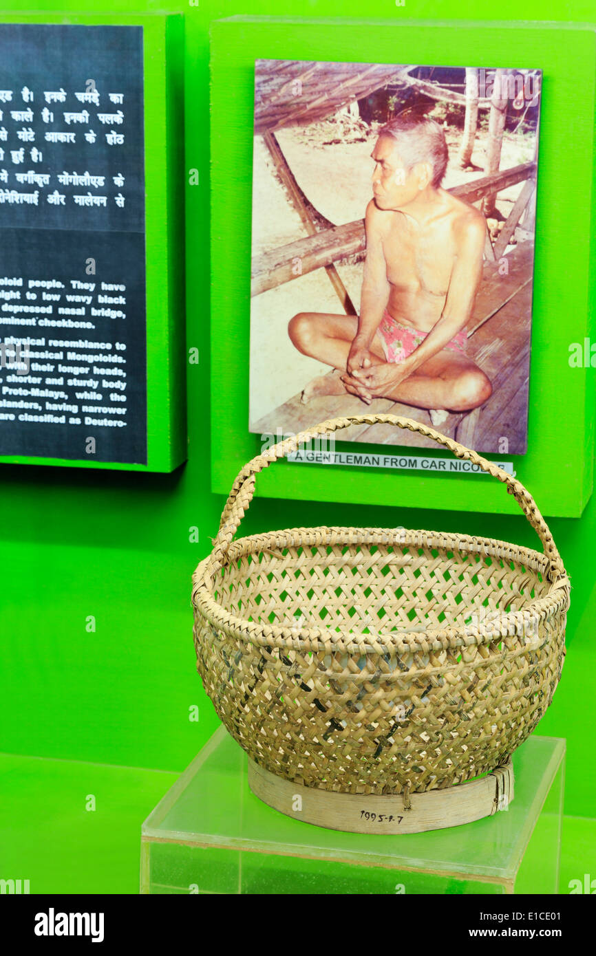 Kunkun Korb in das anthropologische Museum, Port Blair, Andamanen, Indien, Asien Stockfoto