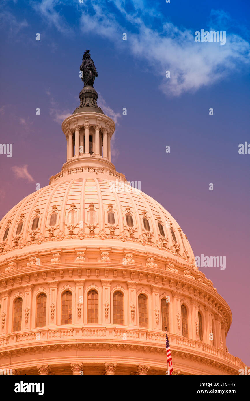 U.S. Capitol in Washington D.C. mit Filter-Effekt angewendet Stockfoto