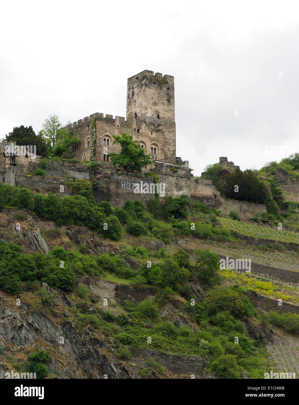 Hotel in Burg Schönburg Oberwesel, Deutschland Stockfoto