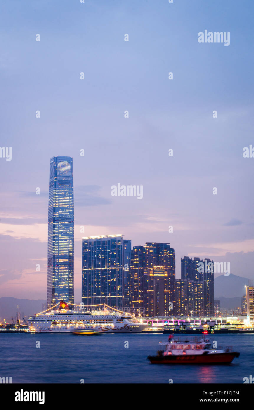Kowloon Seite von Hongkong Victoria Harbour. Stockfoto