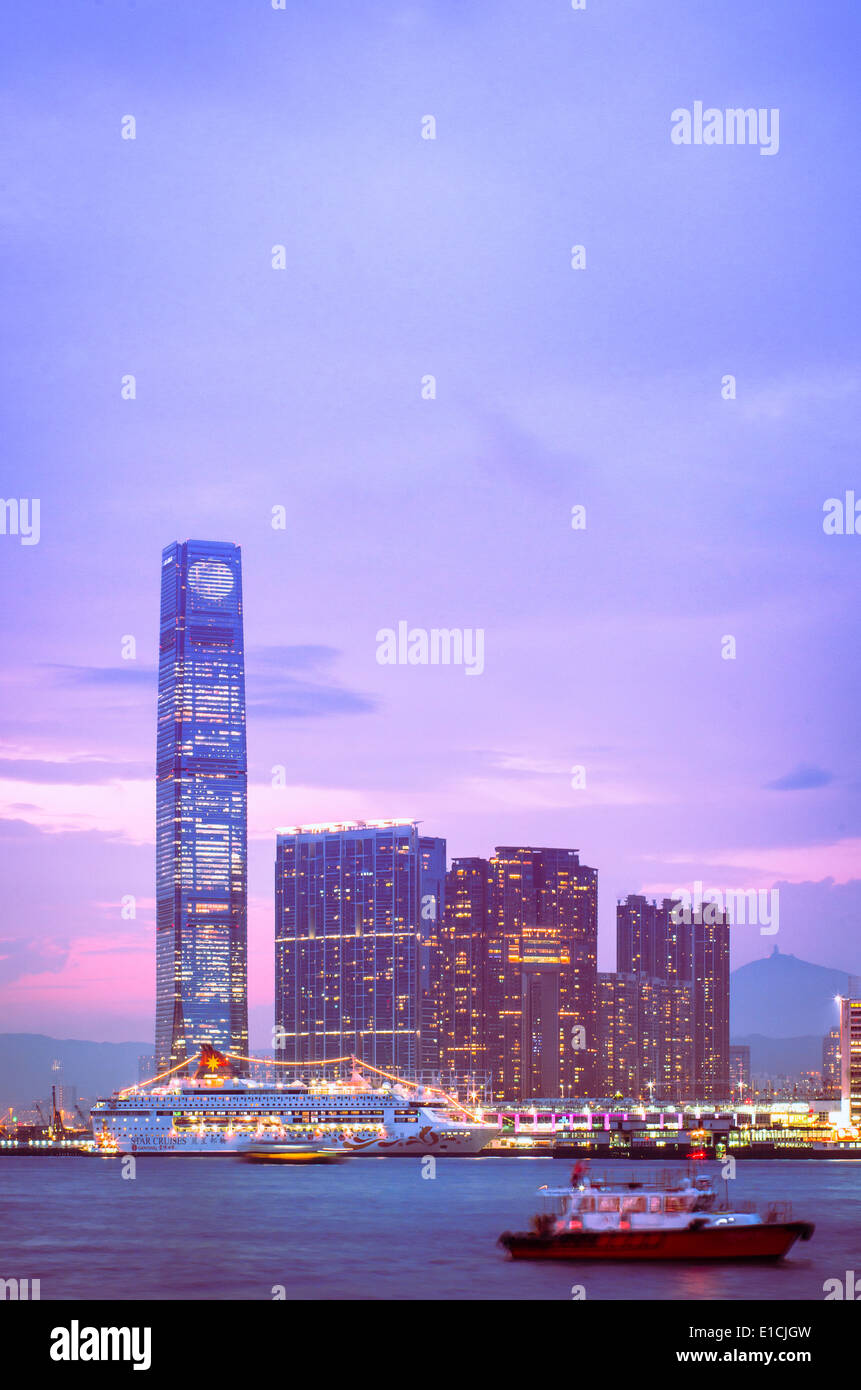 Kowloon Seite von Hongkong Victoria Harbour. Stockfoto