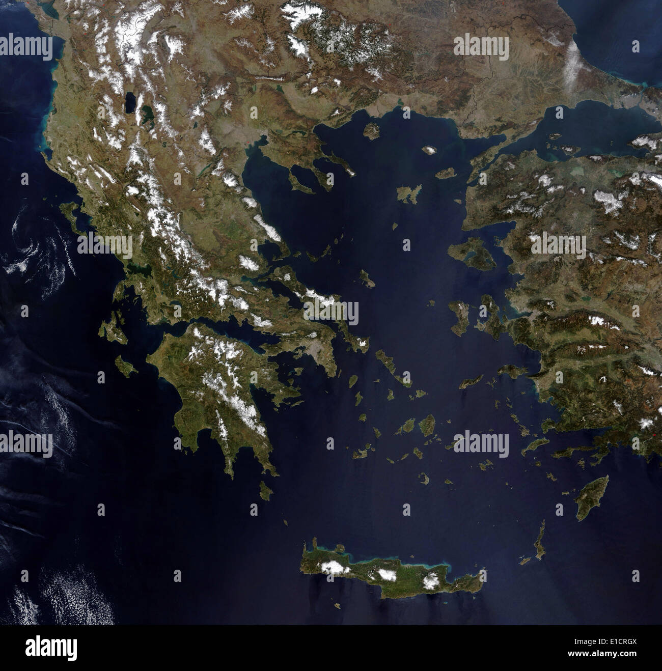 Griechenland. Bilder von Griechenland und der Türkei aufgenommen vom NASA Satelliten Terra im Jahr 2003 Stockfoto