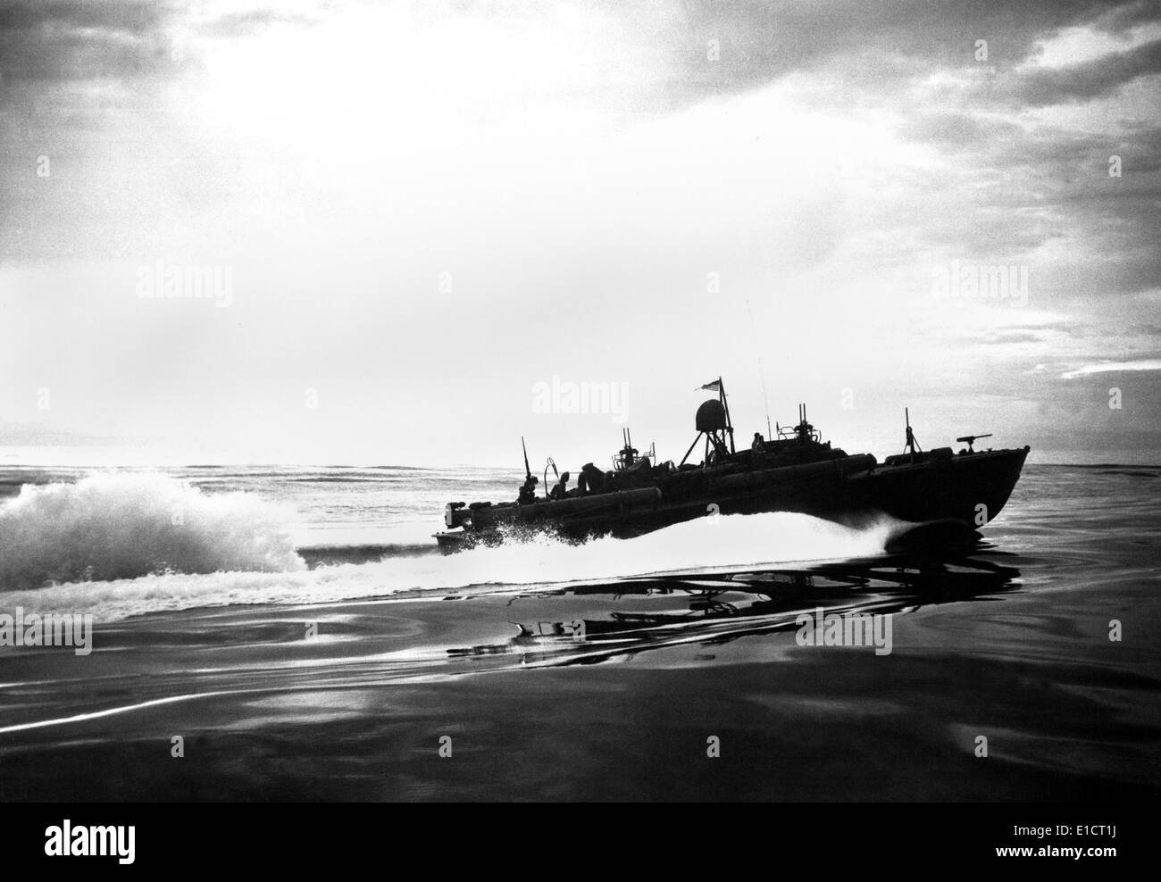 PT-Boot aus Küste Neuguineas während des 2. Weltkrieges. 'Patrouille Torpedo' Boote waren schnell kleine Boote, die größere Schiffen angegriffen. Stockfoto