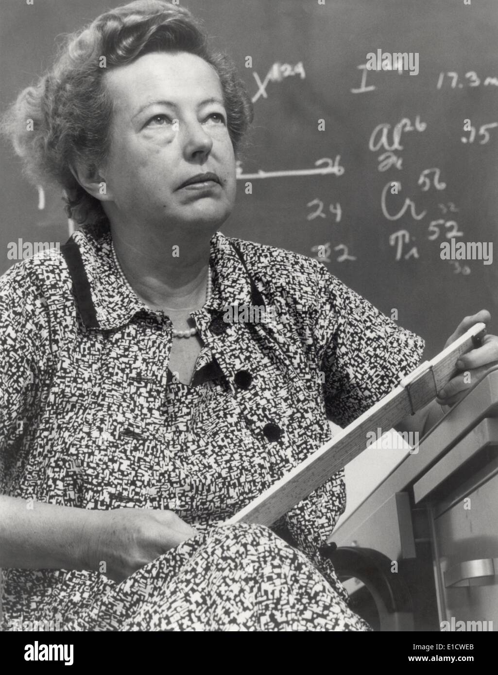 Dr. Maria Goeppert Mayer, theoretische und chemischen Physiker, arbeitete am Manhattan-Projekt. In 1963 teilte sie die Nobel Stockfoto