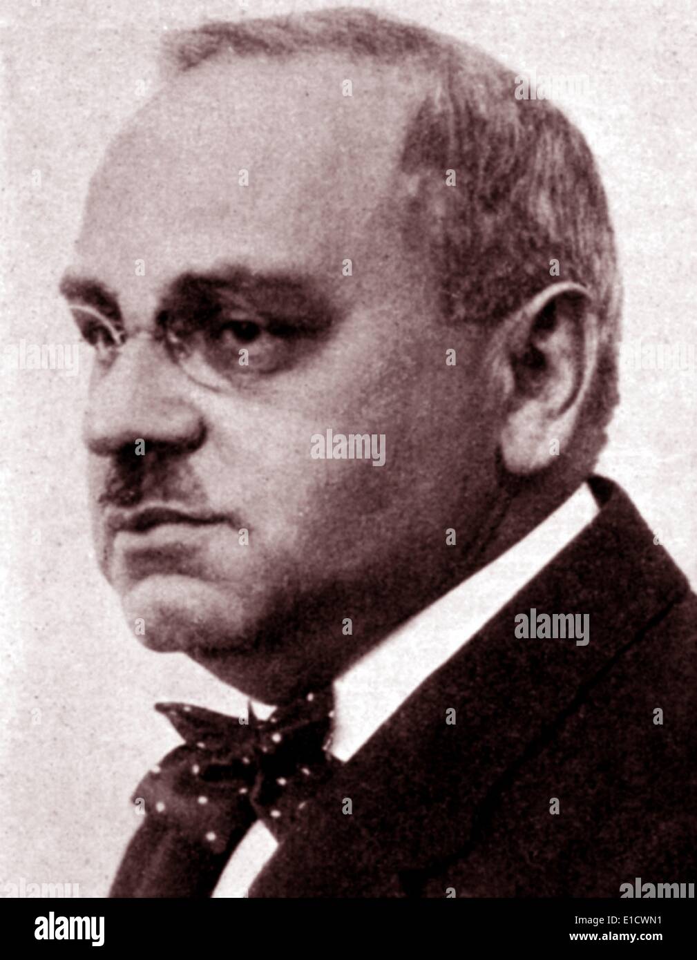 Alfred W. Adler (7. Februar 1870 - 28. Mai 1937) war ein österreichischer Arzt, Psychotherapeut und Gründer der Schule der individuellen Psychologie Stockfoto