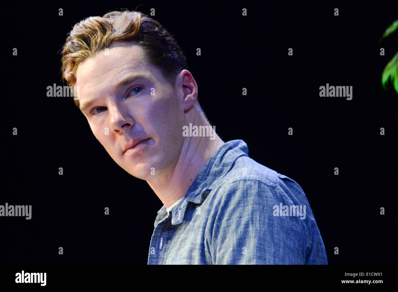 Hay Hay on Wye, Wales, UK Festival 2014. 31. Mai 2014. Sterne Schauspieler BENEDICT CUMBERBATCH erscheinen auf der Bühne am vorletzten Tag des Daily Telegraph Heu Literaturfestival 2014, Wales UK Credit: Keith Morris/Alamy Live-Nachrichten Stockfoto