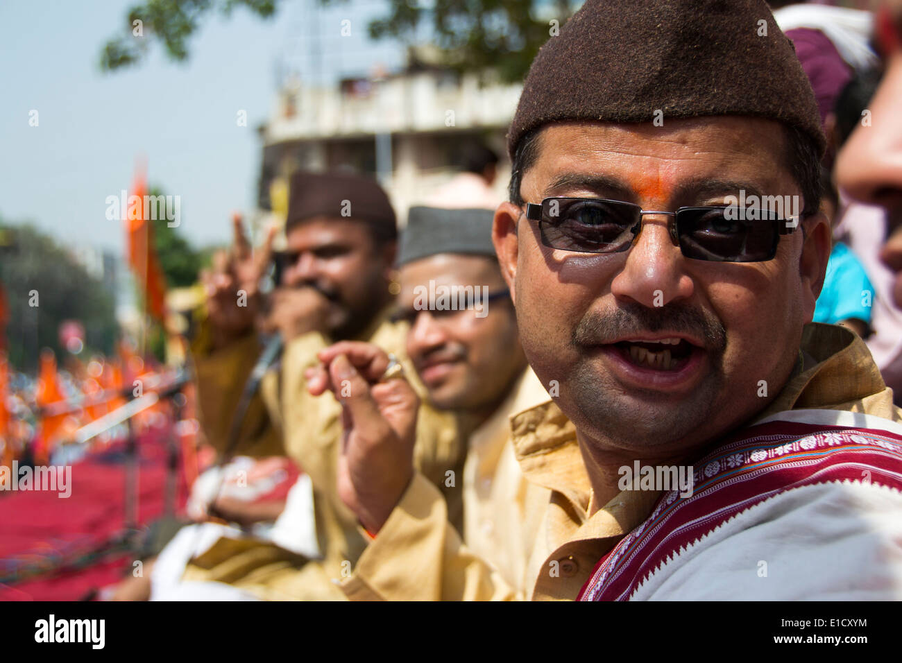 VADODARA, GUJARAT/Indien 9. April 2014: Hauptminister von Gujarat und BJP Ministerpräsidenten Kandidat Narendra Modi eingereicht sein Stockfoto