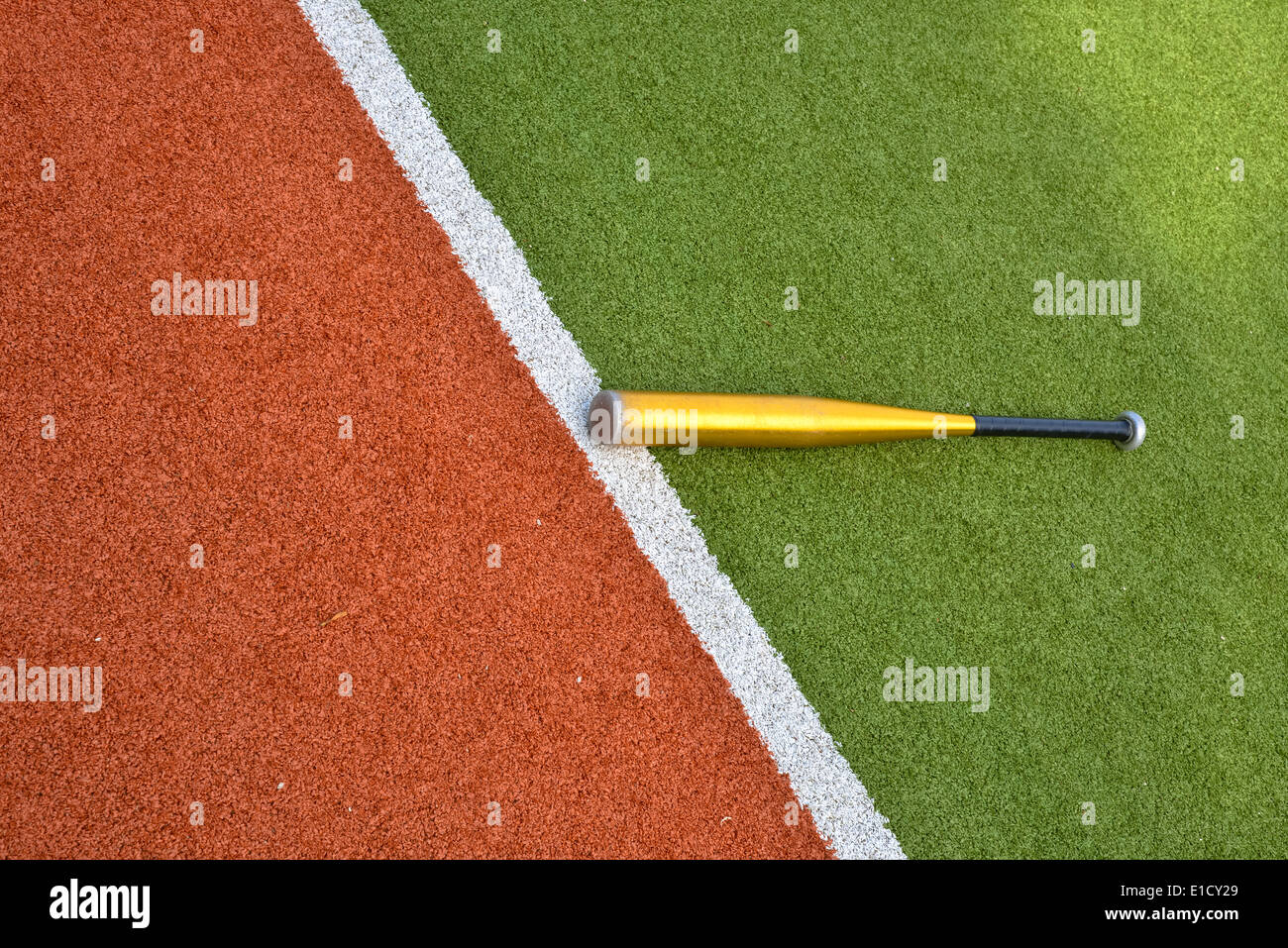 Linien und Streifen in grün Softball-Feld Stockfoto