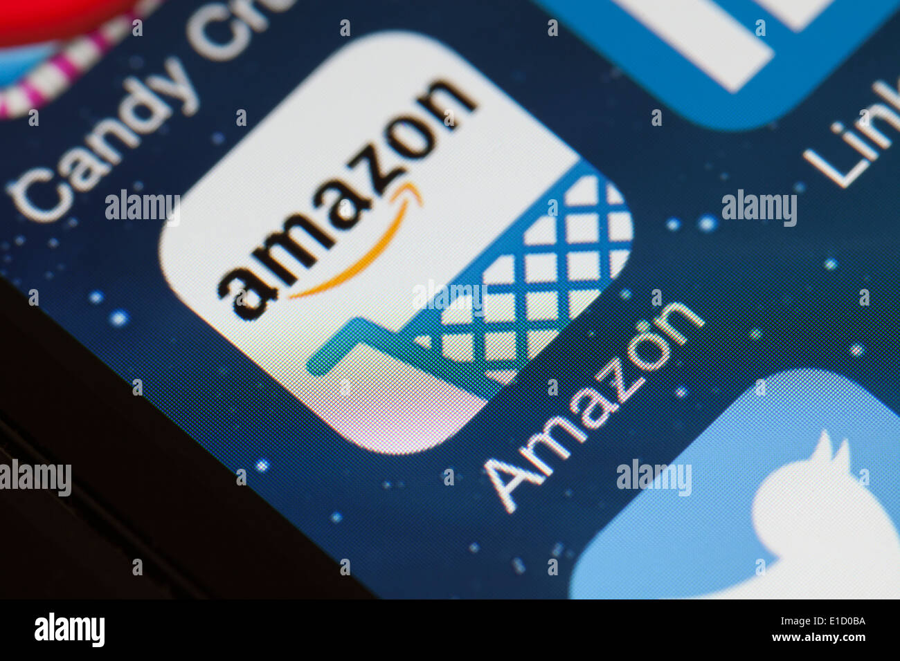 Amazon app-Symbol auf dem Handy. Stockfoto