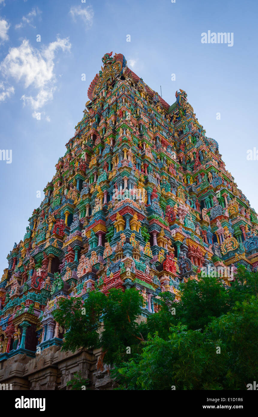 Meenakshi hindu-Tempel in Madurai, Tamil Nadu, Südindien Stockfoto