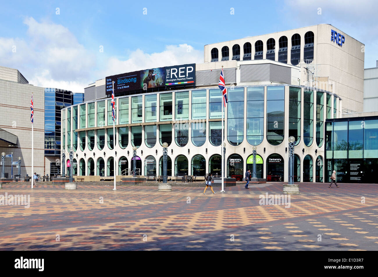 Vorderansicht des Repertory Theatre, Centenary Square, Birmingham, England, Vereinigtes Königreich, West-Europa. Stockfoto