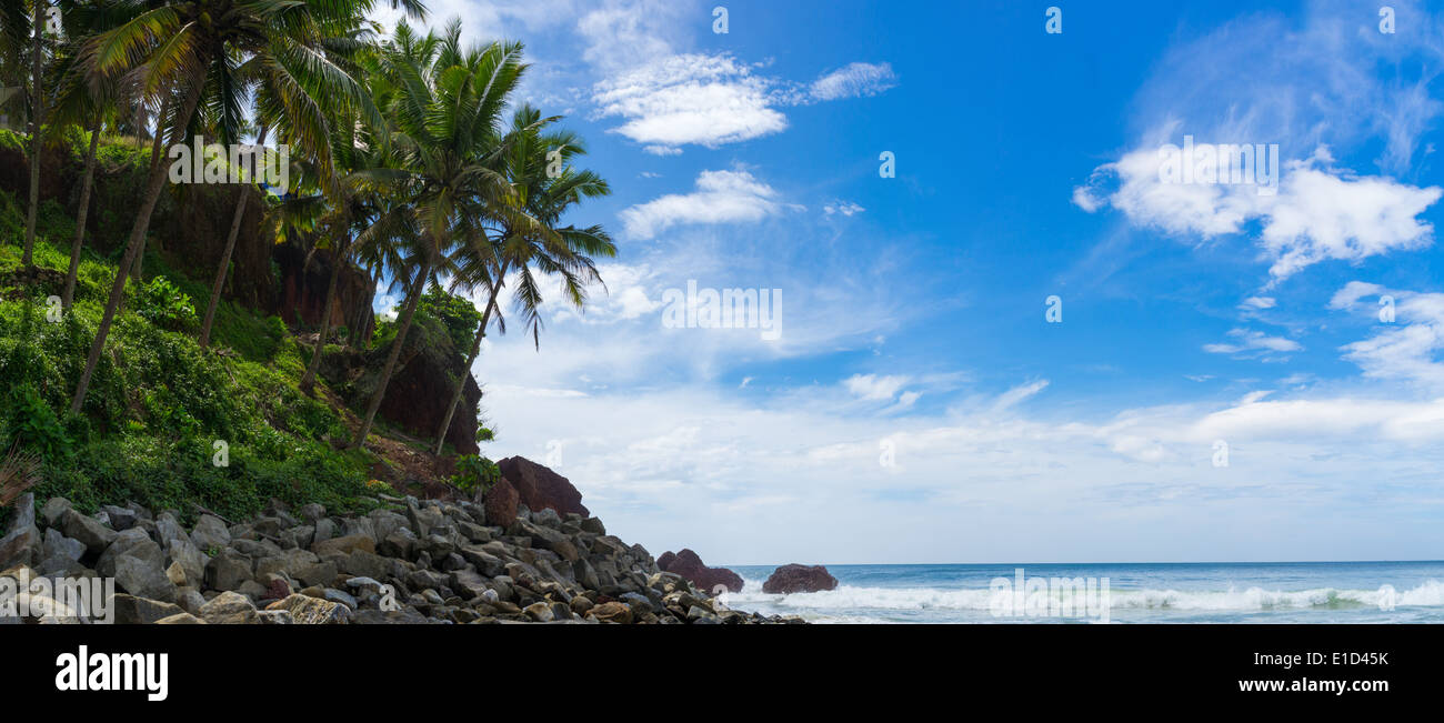 Unglaubliche indischen Stränden, Varkala. Kerala, Indien Stockfoto
