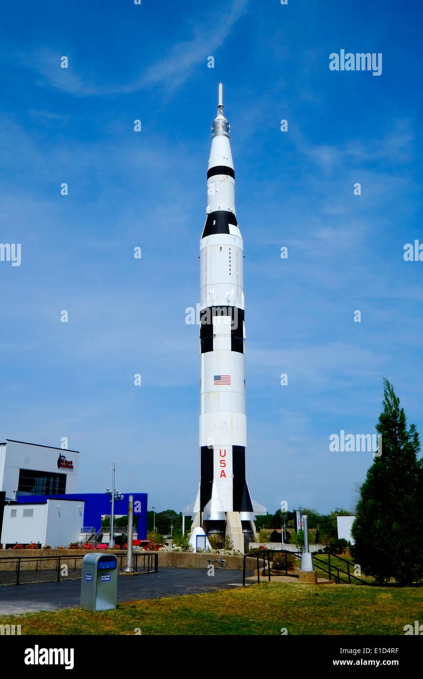 Saturn 5 Modell U.S. Space and Rocket Center Huntsville Alabama AL NASA Stockfoto