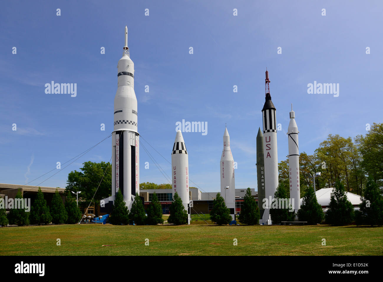 Rakete Rakete Modelldarstellung U.S. Space and Rocket Center Huntsville Alabama AL NASA Stockfoto Rakete Rakete Modelldarstellung U.S. Space and Rocket Center Huntsville Alabama AL NASA Stockfoto